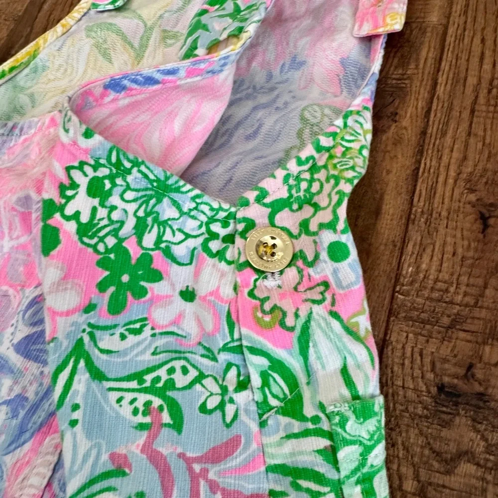Lilly Pulitzer Girls Varney Overall Dress Adjustable Mixed‎ Print Size 12 D